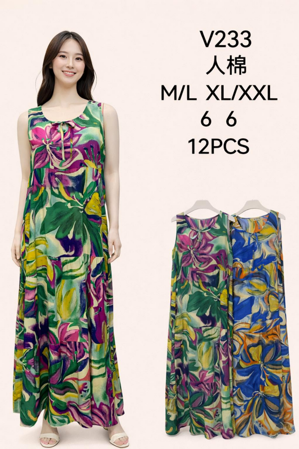 Sukienki damskie Roz M-2XL, Mix Kolor .Paczka 12 szt 1